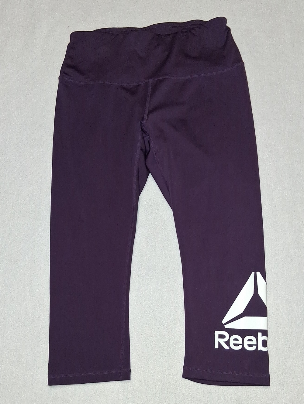 4/20$ Reebok Purple Capri Leggings with White Logo